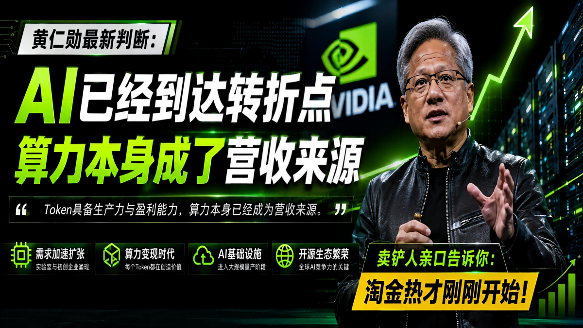 黄仁勋最新判断：AI已经到达转折点，算力本身成了营收来源